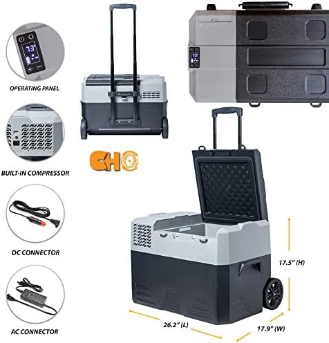 cho POWER SPORTS Portable Freezer Cooler AC/DC Compressor Refrigerator Fridge Trolley Wheels for Truck RV Boat Party Picnic Camping (42 Liter) - Image 4