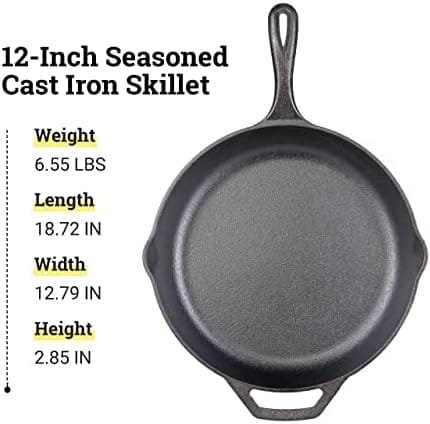 Lodge Chef Collection 12-Inch Cast Iron Skillet - Cast Iron Pan for Cooking, Frying & More - Camp Frying Pan for Open Fire, Stovetop, Oven, & Grill - Image 7