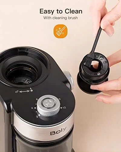 Electric Burr Coffee Grinder, Adjustable Burr Mill Coffee Bean Grinder with 18 Grind Settings, Burr Coffee Grinder for Espresso, Drip Coffee and French Press, Black - Image 6
