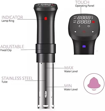 JinKeHong Immersion Circulator, 1100w Sous Vide Machine Immersion Cookers Circulator with Temperature Digital Timer, Easy-to-Use Grip, Ultra-Quiet, for Home Kitchen Cookbook - Image 4