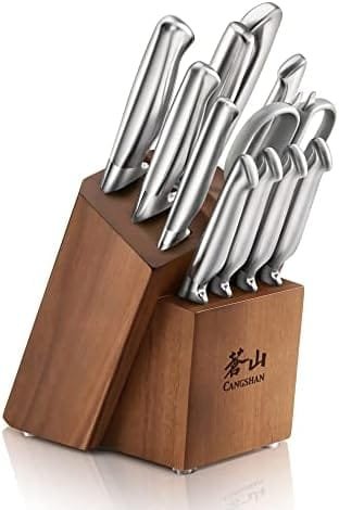 Cangshan Sanford Series 1027150 German Steel 12-Piece Knife Block Set, Acacia - Image 2