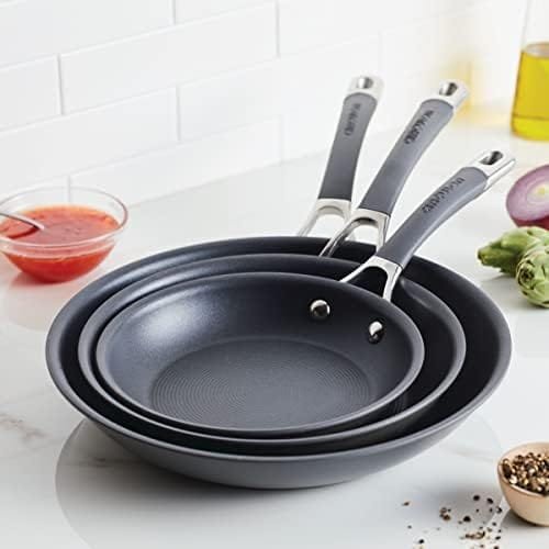 Circulon Radiance Hard Anodized Nonstick Frying / Fry Pan Set / Skillet Set - 8.5 Inch, 10 Inch, and 12.25 Inch , Gray - Image 9