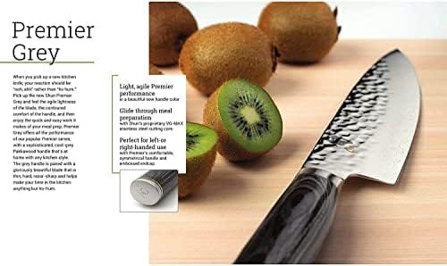 Shun Cutlery Premier Grey 5-Piece Starter Block Set, Kitchen Knife & Knife Block Set, Includes 8” Chef's Knife, 4” Paring Knife, 6.5” Utility Knife, & Honing Steel, Handcrafted Japanese Kitchen Knives - Image 7