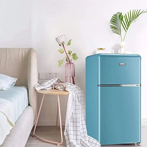 WANAI Compact Refrigerator 3.2 Cu.Ft Classic Retro 2 Door Mini Refrigerator Adjustable Remove Glass Shelves Suitable for Dorm Garage and Office - Image 4