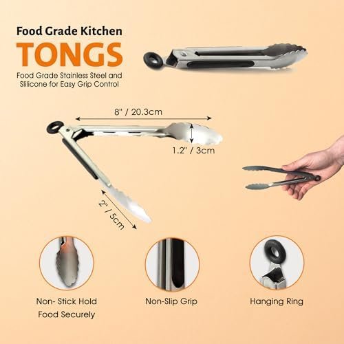 Sous Vide Weight Magnets by AKS Co - 10-Pack Food Safe Silicone-Coated Magnets, Designed for Sous Vide Machines to Immerse Food Bags & Prevent Floating/Undercooking - Includes Kitchen Tongs - Image 8