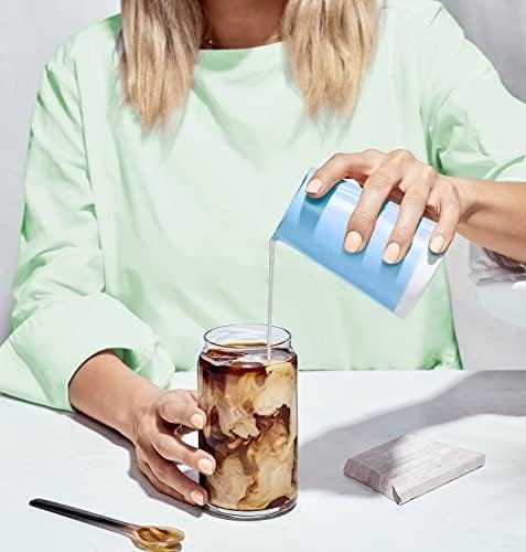 Le'raze Drinking Glasses Set of 10 - Can Shaped Kiddush Cups, 16oz Iced Tea Ice Coffee Glasses, Tumbler Cup, Clear Cocktail Whiskey Soda Water Beer Glasses - Image 5