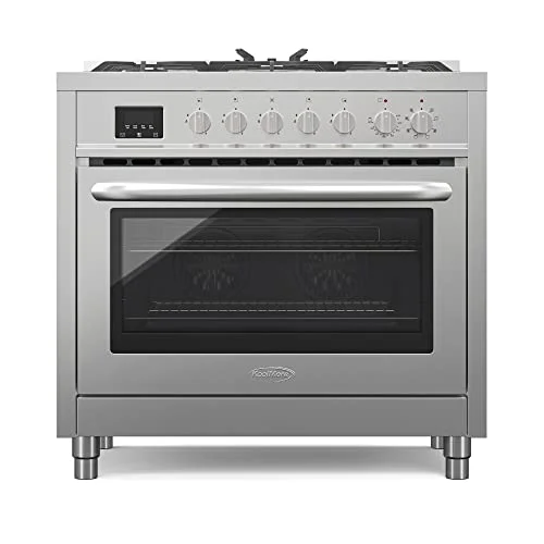 KoolMore 36 Inch Dual-Fuel Range Cooktop Stove with Freestanding Legs, Convection Cooking, and Large Capacity Stainless Steel Oven, Supports NG or LG, 4.3 cu. ft. (KM-FR36DF-SS) - Image 3