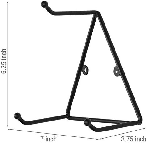 MyGift Matte Black Metal Triangular Coffee Mug Holder Wall Mount Display Rack with 3 Hooks, Set of 4 - Image 5