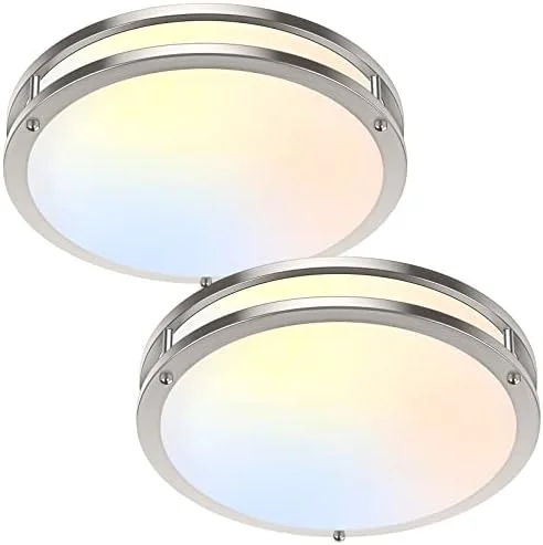 36W LED Ceiling Lights for Bedroom Kitchen, 3600lm Super Bright, Dimmable Flush Mount Light Fixtures 6500K/5000K/4000K/3000K/2700K Adjusted Modern Lamps 2PACK, 13 Inch, Nickle - Image 2