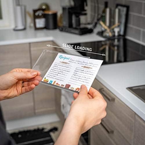 KitchenMania Wood Recipe Box with Cards,Wood Dividers 4x6 Vintage Style Set,100 Double Sided Recipe Cards,100 Recipe Card Protectors, Gift for Grandma Mom Women Wedding Bridal Shower Rustic Black - Image 6