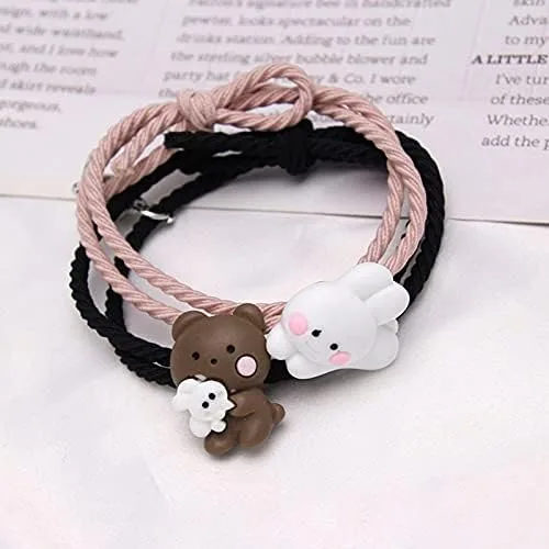 tbpersicwT Exquisite Bracelet, 2 Pieces of Couple Bracelet Cartoon Magnetic Matching Couple Wristband Jewelry Valentine's Day Fashion Accessories - Image 4