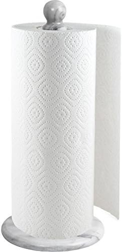 Greenco White Marble Paper Towel Holder, Hand Crafted, 12.5” H x 5.5” W - Image 3