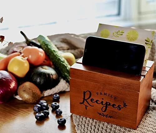 Lumicook Wood Recipe Box – with 120 4x6 inch Cards and 7 Dividers – Eco Friendly Light Brown Bamboo Wood Recipe Holder – Gift for Mom, Women, Wedding, Christmas - Image 6