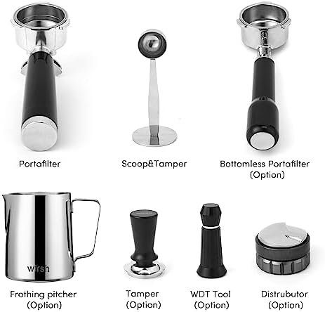 wirsh Espresso Machine, 20 Bar Espresso Maker with Plastic Free Portafitler and Steamer for Latte and Cappuccino,Expresso Coffee Machine with Pressure Gauge,Touch Screen (Home Barista Plus) - Image 8