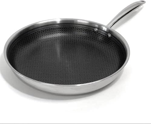Lexi Home Stainless Steel Frying Pan 10 Inch, Nonstick, Diamond, Tri-Ply Kitchen Cookware, For Everyday Cooking, Oven & Dishwasher Safe, Stay Cool Handle, Scratch Resistant, For All Stove Types - Image 2