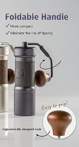 1Zpresso K-Ultra Manual Coffee Grinder Iron Gray with Assembly Consistency Grind Stainless Steel Conical Burr, Foldable Handle, Numerical External Adjustable Setting, All-Round Grinder - Image 6