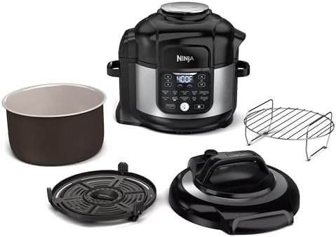 Ninja FD302 Foodi 11-in-1 Pro 6.5 qt. Pressure Cooker & Air Fryer that Steams, Slow Cooks, Sears, Sautés, Dehydrates & More, with 4.6 qt. Crisper Plate, Nesting Broil Rack & Recipe Book, Silver/Black - Image 2