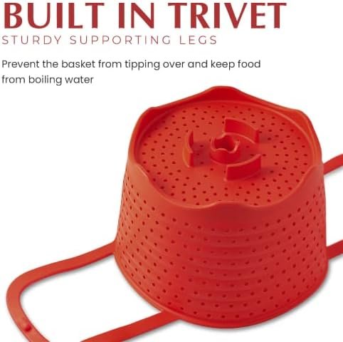 WAVELU Silicone Steamer Basket for 6 & 8 qt Instant Pot | Food Safe BPA-Free | Easy Steaming Food & Vegetable | Insta Pot, Ninja Pressure Cooker Accessories | Rust and Dent Free - Image 6