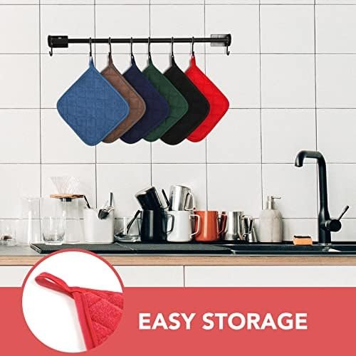Joyhalo 4 Pack Pot Holders for Kitchen Heat Resistant Pot Holders Sets Oven Hot Pads Terry Cloth Pot Holders for Cooking Baking - Image 7