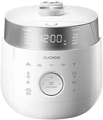 CUCKOO IH Twin Pressure Rice Cooker 23 Menu Options: White, GABA, Scorched, Porridge, & More, LED Screen, Fuzzy Logic Tech, 6 Cup / 1.5 Qt. (Uncooked) CRP-LHTR0609F White/Gray, Stainless Steel Feature - Image 2