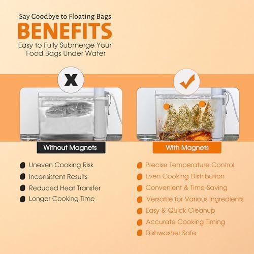 Sous Vide Weight Magnets by AKS Co - 10-Pack Food Safe Silicone-Coated Magnets, Designed for Sous Vide Machines to Immerse Food Bags & Prevent Floating/Undercooking - Includes Kitchen Tongs - Image 3