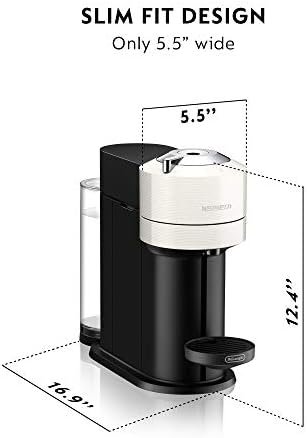 Nespresso Vertuo Next Coffee and Espresso Maker by De'Longhi with Aeroccino Milk Frother, White - Image 3