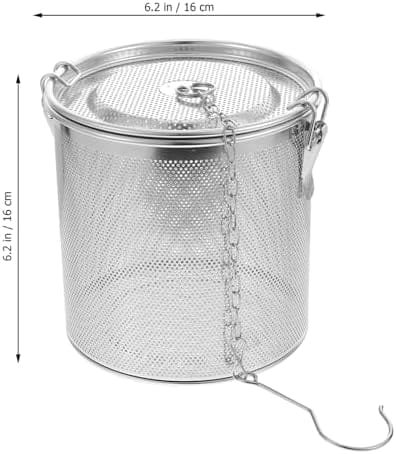 Hemoton Stainless Steel Seasoning Strainer Tea Ball Filter Soup Seasonings Seperation Basket Loose Leaf Tea Infuser for Home Restaurant Kitchen (6.3 * 6.3 * 6.3inch) - Image 3