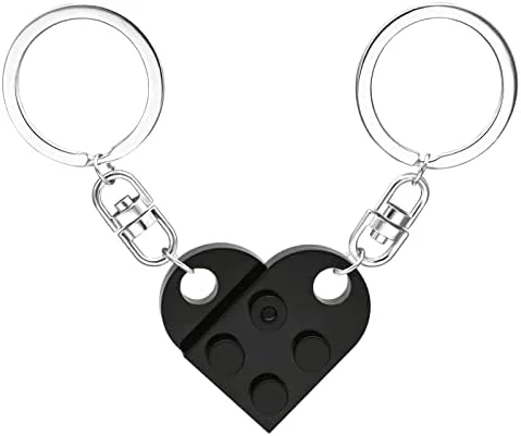 LGOUYGG Matching Brick Keychain for Couples, Cute Heart Shape Keychains Set, Sweet Gifts for Girlfriend Boyfriend Friendship - Image 2