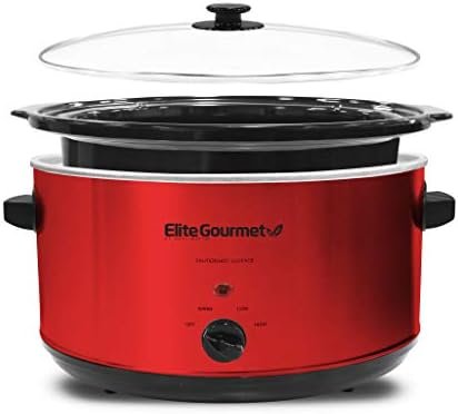 Elite Gourmet MST-900RXT Electric Ceramic XL Jumbo Slow Cooker, Adjustable Temp, Entrees, Sauces, Stews & Dips, Dishwasher Safe Glass Lid & Crock, 8.5 Quart, Metallic Red - Image 9