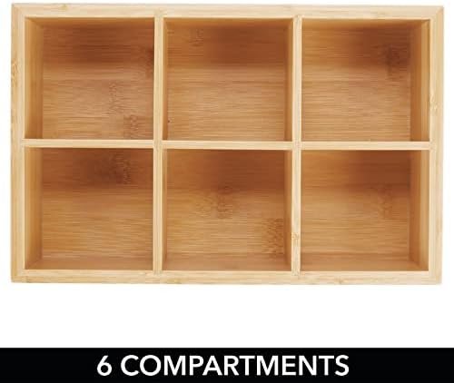 mDesign Bamboo Tea & Food Storage Organizer Container Box - Wooden Holder Case for Tea Bags, Coffee, Snacks, Sugar, Sweeteners, and Small Packets - Echo Collection - Natural Wood - Image 6