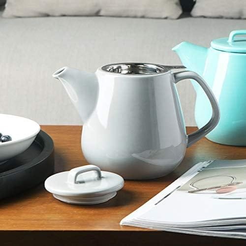 Sweejar Ceramic Teapot, Large Tea Pot with Stainless Steel Infuser, 40 Ounce, Blooming & Loose Leaf Teapot for Tea Lover, Gift, Family(Gray) - Image 6