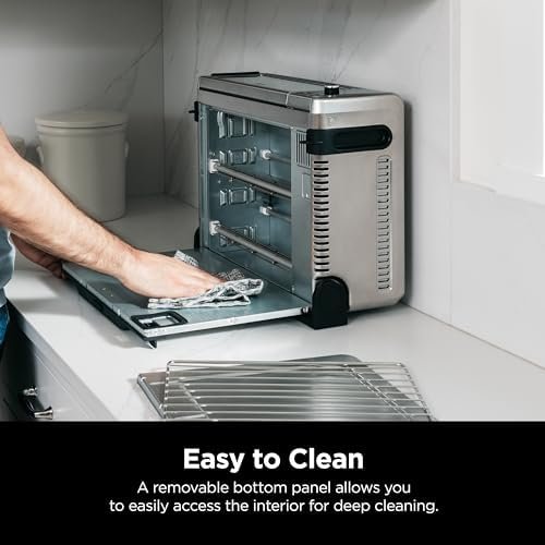 Ninja SP101 Digital Air Fry Countertop Oven with 8-in-1 Functionality, Flip Up & Away Capability for Storage Space, with Air Fry Basket, Wire Rack & Crumb Tray, Silver - Image 9