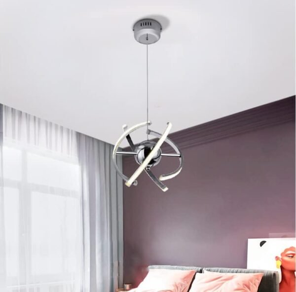 ELINKUME Modern Living Room LED Pendant Lights,Creative Adjustable Kitchen Light Fixtures,26W Globe Chrome Ceiling Chandelier for Dining Room,Bedroom,Corridor Lighting - Image 4