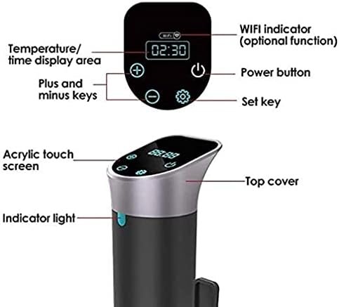 XARONF Sous Vide Cooker Machine, 1000W IPX7 Waterproof Water Thermal Immersion Circulator, Accurate Temperature, Control Digital Display - Image 6