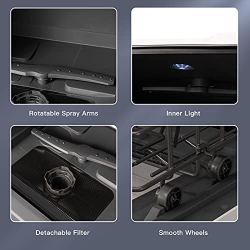 COSTWAY Portable Countertop Dishwasher, Compact Dishwasher with 7.5 L Built-in Water Tank, 360° Dual Spray Arms, 5 Washing Programs, Air-Dry Function, Child Lock, Mini Dishwasher for Apartment, RV - Image 9