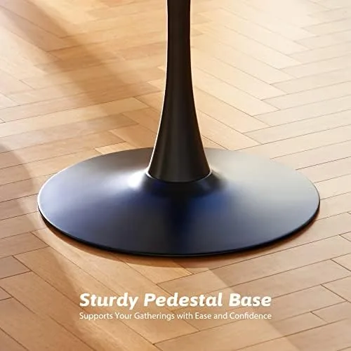VONLUCE Round Dining Table, 36 Inch Tulip Table with MDF Top and Steel Base, Small Pedestal Table for Dining Room Kitchen Living Room More, Modern Bistro Table Kitchen Table with 220lb Capacity, Black - Image 10