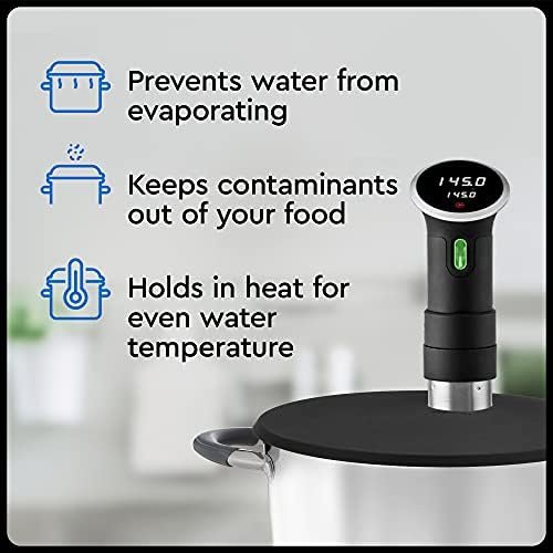 Sous Vide Lid for Precision Cooking - Fits Anova Culinary Sous Vide Precision Cooker and up to 10.5" pot - Retain Moisture and Flavor with a Sous Vide Precision Cooker - - Sous Vide Silicone Lid for Stock Pots - Image 4