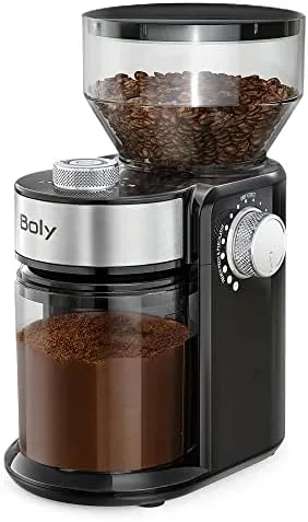 Electric Burr Coffee Grinder, Adjustable Burr Mill Coffee Bean Grinder with 18 Grind Settings, Burr Coffee Grinder for Espresso, Drip Coffee and French Press, Black - Image 2