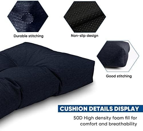 Millsilo Non Slip Bench Cushion for Indoor Outdoor Furniture, Water Resistant Durable Thicken Window Seat Cushions for Storage Bench, Long Bench Pads for Mudroom, 42x16x4 inch, Star Blue - Image 7