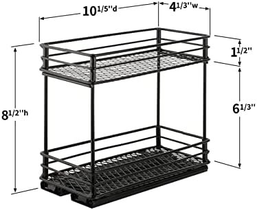 Kitsure Spice Rack 2 Packs - Durable Pull Out Spice Racks for Kitchen Cabinet, Easy-to-Install Spice Cabinet Organizers, 4.33''Wx10.23''Dx8.54''H Slide Out Spice Racks - Image 5