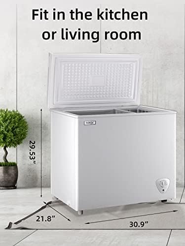 Chest Freezer WANAI 7.0 Cu.Ft Compact Chest Freezer White Deep Freezers Free-Standing Top Door Freezer Removable Basket and Adjustable 7 Thermostat Open Deep Freezer Energy Saving Garage Basement - Image 4
