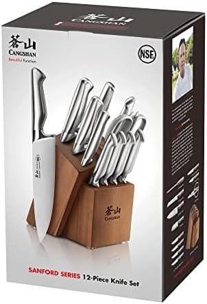 Cangshan Sanford Series 1027150 German Steel 12-Piece Knife Block Set, Acacia - Image 10