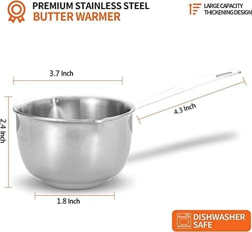 DELARLO Tri-Ply Stainless Steel Saucepan set With Lid 1.0QT 2.5QT 10OZ, Small Pot, Induction Cooking Home Kitchen Sauce Pan,Butter Warmer,Dishwasher Safe & Oven Safe - Image 7