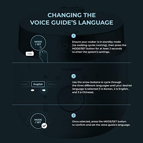 CUCKOO IH Twin Pressure Rice Cooker 23 Menu Options: White, GABA, Scorched, Porridge, & More, LED Screen, Fuzzy Logic Tech, 6 Cup / 1.5 Qt. (Uncooked) CRP-LHTR0609F White/Gray, Stainless Steel Feature - Image 9