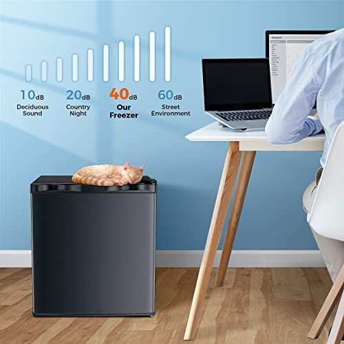 Kismile 1.1 Cu.ft Upright Freezer with Compact Reversible Single Door,Removable Shelves Free Standing Mini Freezer with Adjustable Thermostat for Home/Kitchen/Office - Image 3