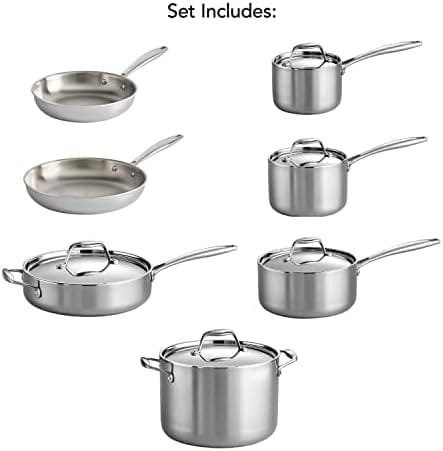 Tramontina 80116/249DS Gourmet Stainless Steel Induction-Ready Tri-Ply Clad 12-Piece Cookware Set, NSF-Certified, Made in Brazil - Image 4