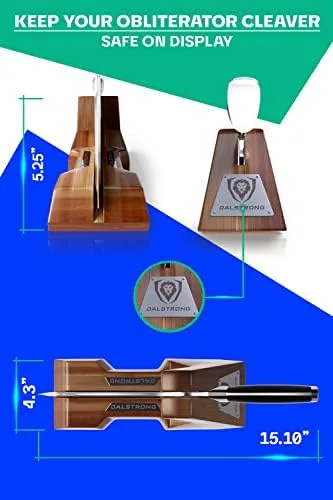 Dalstrong Obliterator Meat Cleaver - 9 inch - Gladiator Series R - Wood Stand and Sheath - Razor Sharp Massive Heavy Duty - 3lbs 6mm Thickness - 7CR17MOV Steel Kitchen - G10 Handle - Image 7