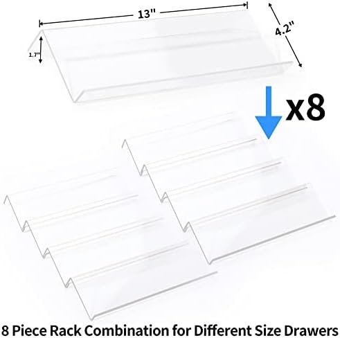 Clear Acrylic Spice Drawer Organizer, 4 Tier- 2 Set Expandable From 13" to 26" Seasoning Jars Drawers Insert, Kitchen Spice Rack Tray for Drawer/Countertop (Jars not included) - Image 5