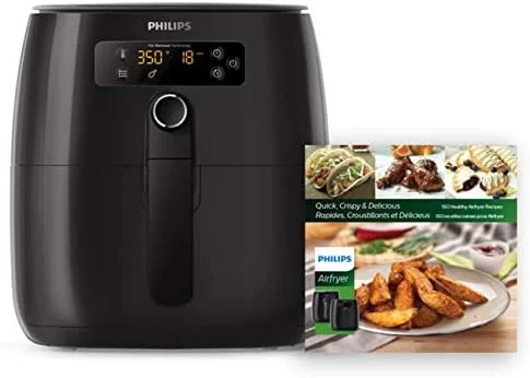 Philips Premium Digital Airfryer with Fat Removal Technology and Party Master Accessory Kit with Double Layer Rack and Silicone Muffin Cups-for Philips Compact Airfryer Models, Silver/Red - Image 3