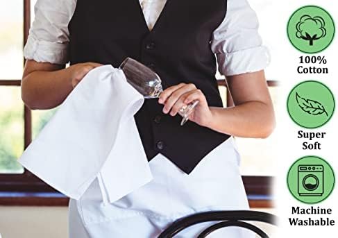 RUVANTI Flour Sack Towels 6 Pack 28"x28", Ring Spun 100% Cotton Flour Sack Dish Towels, Machine Washable, Absorbent Tea Towels - Flour Sack Kitchen Towels for Drying & Cleaning - White - Image 4